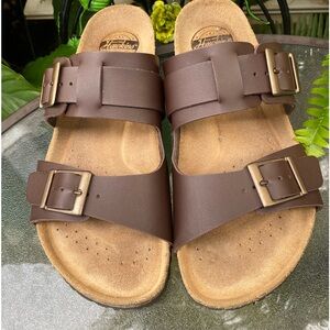 Hawkins Brown Leather Sandals